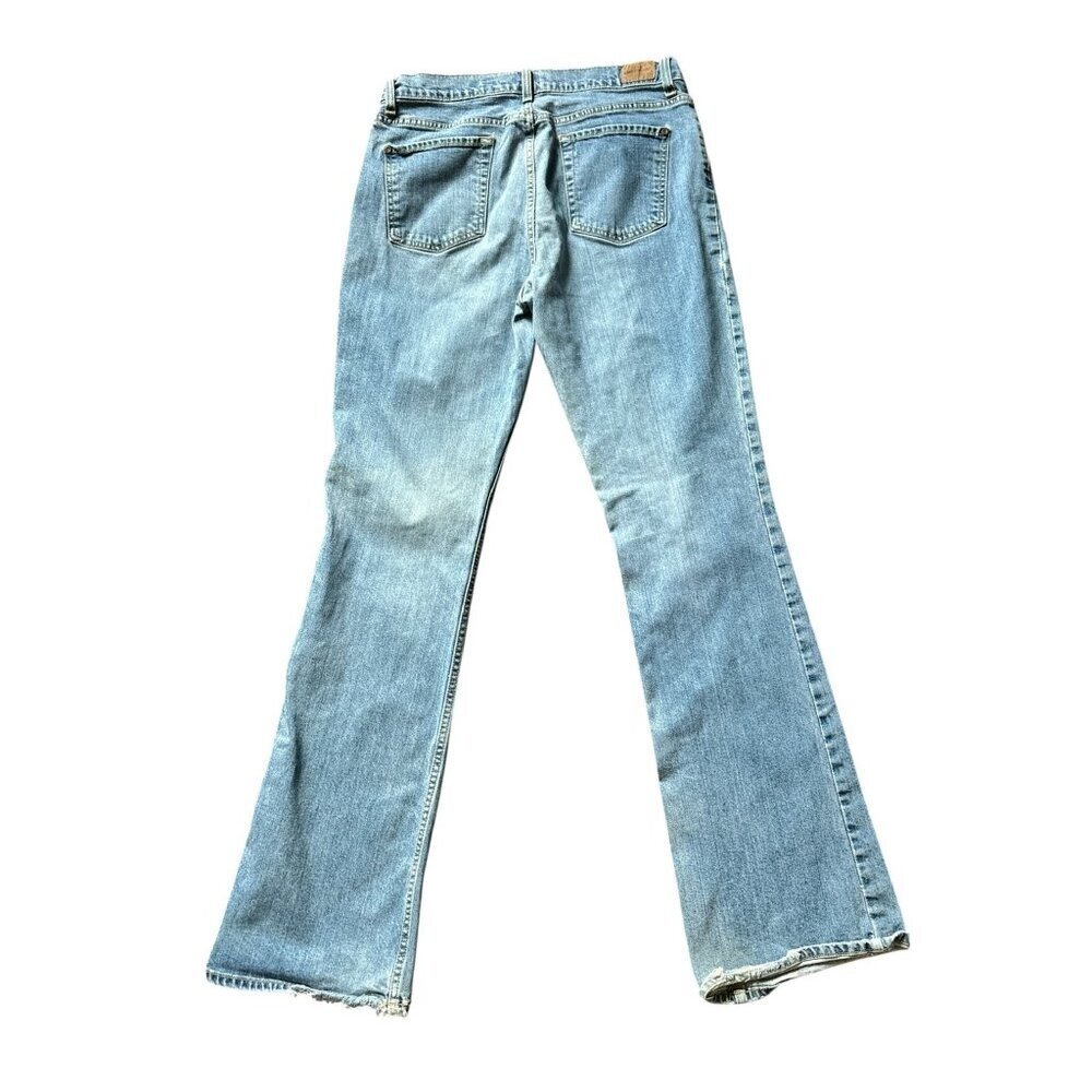 Old Navy Women's Blue Y2K Era Light-Wash, Low-Rise Flare Jeans - Picture 2 of 6